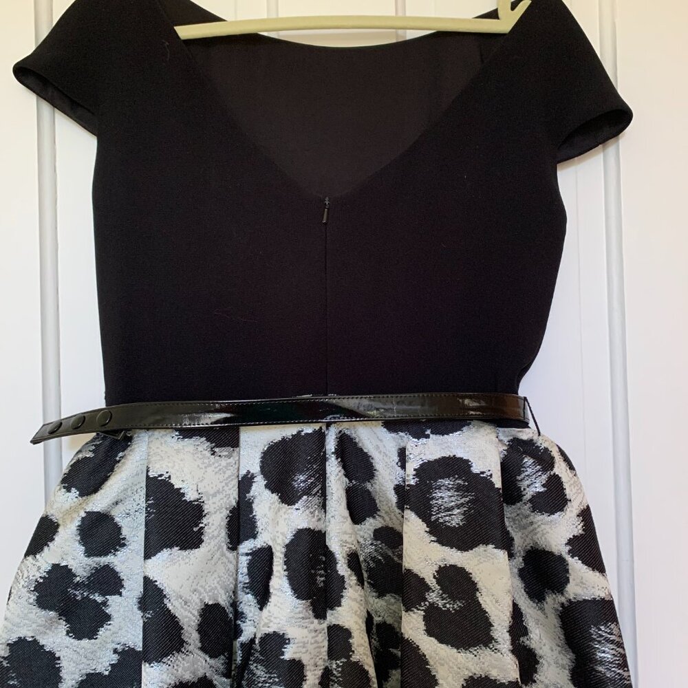 Theia Black and Silver Jaquard Gown - Picture 4 of 6